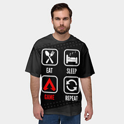 Футболка оверсайз мужская Eat, Sleep, Apex Legends, Repeat, цвет: 3D-принт — фото 2