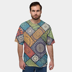 Футболка оверсайз мужская Мандала орнамент, цвет: 3D-принт — фото 2