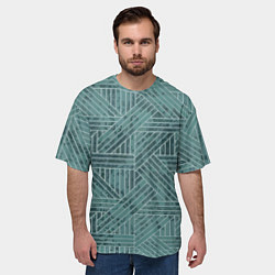 Футболка оверсайз мужская Геометрический минималистический паттерн, цвет: 3D-принт — фото 2