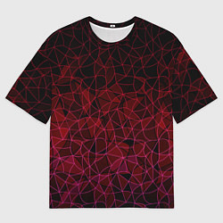 Мужская футболка оверсайз Темно-красный абстрактный узор