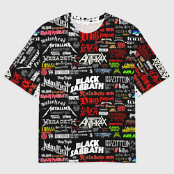 Мужская футболка оверсайз THE TEXTURE OF MUSICAL ROCK BANDS