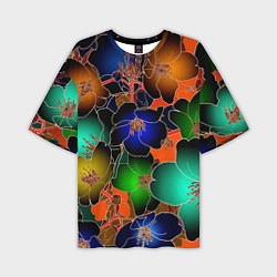Мужская футболка оверсайз Vanguard floral pattern Summer night Fashion trend