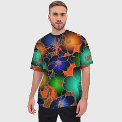 Футболка оверсайз мужская Vanguard floral pattern Summer night Fashion trend, цвет: 3D-принт — фото 2