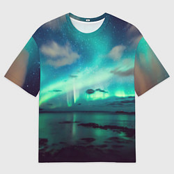 Мужская футболка оверсайз Aurora borealis
