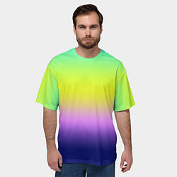 Футболка оверсайз мужская Разноцветный размытый фон градиент, цвет: 3D-принт — фото 2