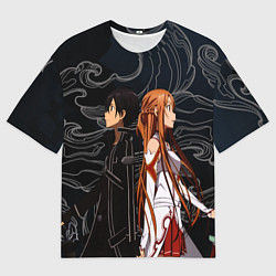 Футболка оверсайз мужская Кирито и Асуна - Sword Art Online, цвет: 3D-принт