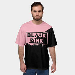 Футболка оверсайз мужская BLACKPINK BIG LOGO, цвет: 3D-принт — фото 2