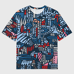 Футболка оверсайз мужская Sketch in blue tones, цвет: 3D-принт
