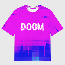 Мужская футболка оверсайз Doom Glitch Text Effect