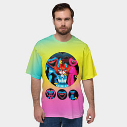 Футболка оверсайз мужская Хагги Вагги, Кисси Мисси и кукла, цвет: 3D-принт — фото 2