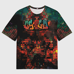 Футболка оверсайз мужская DIGITAL ART CS GO ДЕВУШКА ПРЯМОУГОЛЬНИКИ, цвет: 3D-принт
