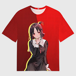 Футболка оверсайз мужская Кагуя кокетливо улыбается, цвет: 3D-принт