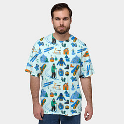 Футболка оверсайз мужская SKI TRAIL, цвет: 3D-принт — фото 2