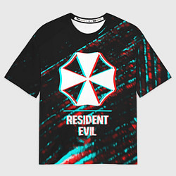 Футболка оверсайз мужская Resident Evil в стиле Glitch Баги Графики на темно, цвет: 3D-принт