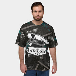 Футболка оверсайз мужская Фуражка кепка моряка - матроса, цвет: 3D-принт — фото 2