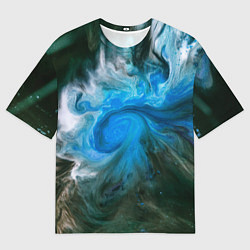 Футболка оверсайз мужская Неоновые краски - Синий, цвет: 3D-принт