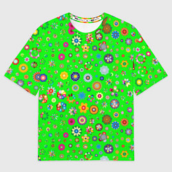 Футболка оверсайз мужская TEXTURE OF MULTICOLORED FLOWERS, цвет: 3D-принт