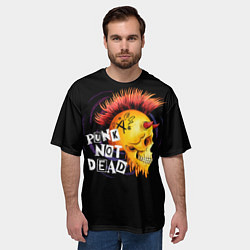 Футболка оверсайз мужская Череп анархиста, цвет: 3D-принт — фото 2