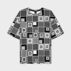 Мужская футболка оверсайз Geometric shapes черно-белый