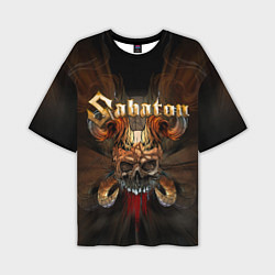 Мужская футболка оверсайз SABATON САБАТОН SKULL