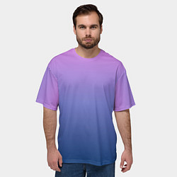 Футболка оверсайз мужская PINK-BLUE GRADIENT ГРАДИЕНТ, цвет: 3D-принт — фото 2