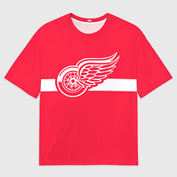 Футболка оверсайз мужская Детройт Ред Уингз Форма, цвет: 3D-принт