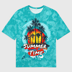 Футболка оверсайз мужская Summer time - летнее время, цвет: 3D-принт