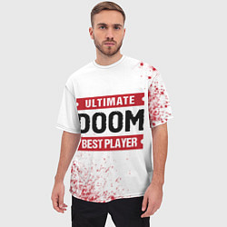Футболка оверсайз мужская Doom: красные таблички Best Player и Ultimate, цвет: 3D-принт — фото 2