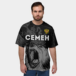 Футболка оверсайз мужская Семен Россия Медведь, цвет: 3D-принт — фото 2