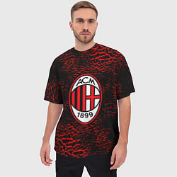 Футболка оверсайз мужская Ac milan фк милан logo, цвет: 3D-принт — фото 2