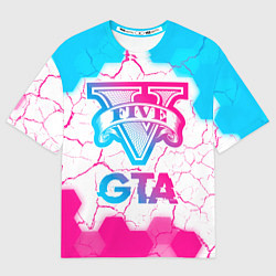 Футболка оверсайз мужская GTA Neon Gradient, цвет: 3D-принт