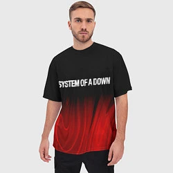 Футболка оверсайз мужская System of a Down Red Plasma, цвет: 3D-принт — фото 2