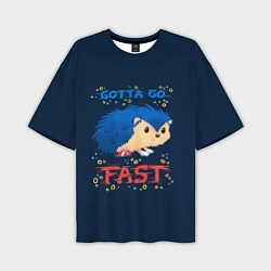 Футболка оверсайз мужская Little Sonic gotta go fast, цвет: 3D-принт