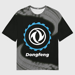 Футболка оверсайз мужская Dongfeng в стиле Top Gear со следами шин на фоне, цвет: 3D-принт