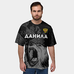 Футболка оверсайз мужская Данила Россия Медведь, цвет: 3D-принт — фото 2