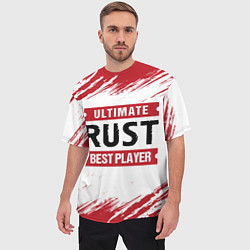 Футболка оверсайз мужская Rust: красные таблички Best Player и Ultimate, цвет: 3D-принт — фото 2