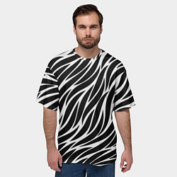 Футболка оверсайз мужская Волнистые Листы, цвет: 3D-принт — фото 2