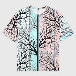 Мужская футболка оверсайз Абстрактный узор tree branches