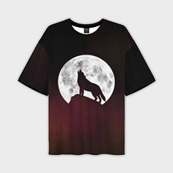 Футболка оверсайз мужская Волк и луна Wolf and moon, цвет: 3D-принт