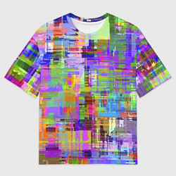 Футболка оверсайз мужская Красочный авангардный глитч Fashion trend, цвет: 3D-принт
