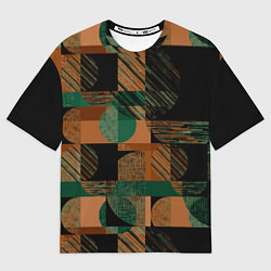 Мужская футболка оверсайз Текстурированный абстрактный, геометрический принт