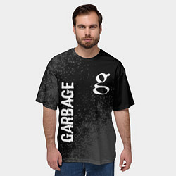 Футболка оверсайз мужская Garbage Glitch на темном фоне, цвет: 3D-принт — фото 2