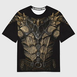 Мужская футболка оверсайз Драконья чешуйчатая броня из SKYRIM