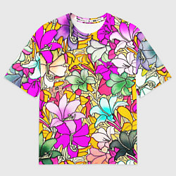 Футболка оверсайз мужская COLORED LILIES, цвет: 3D-принт