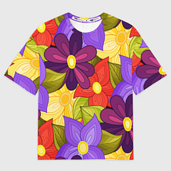 Мужская футболка оверсайз MULTICOLORED PANSIES