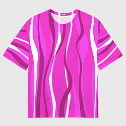 Мужская футболка оверсайз Розовые полосы