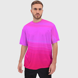 Футболка оверсайз мужская Neon pink bright abstract background, цвет: 3D-принт — фото 2