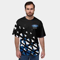 Футболка оверсайз мужская Ford треугольники, цвет: 3D-принт — фото 2