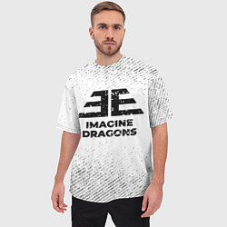 Футболка оверсайз мужская Imagine Dragons с потертостями на светлом фоне, цвет: 3D-принт — фото 2