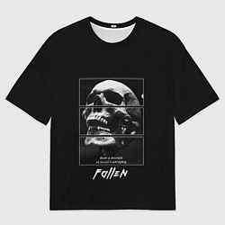 Футболка оверсайз мужская Skull with inscriptions, цвет: 3D-принт